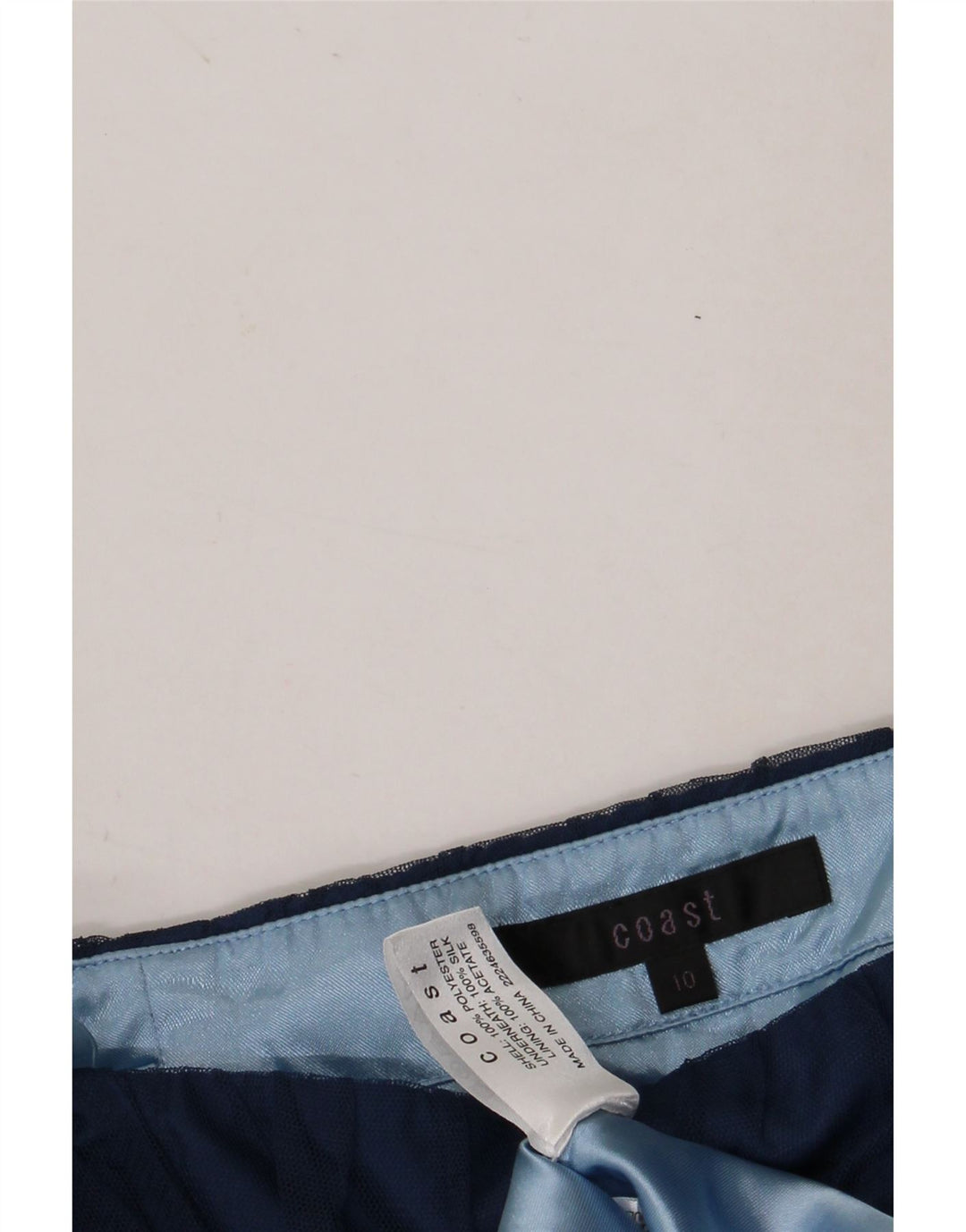 COAST Damska sukienka bez ramiączek UK 10 Mały niebieski kwiatowy poliester