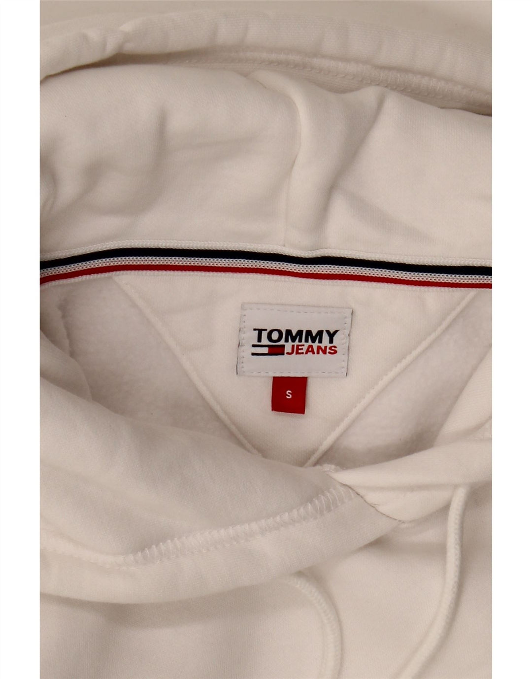 Damski sweter oversize z kapturem TOMMY HILFIGER UK 10, mały, biały