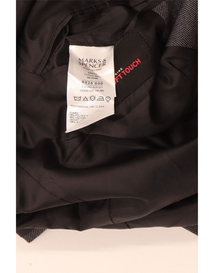 MARKS & SPENCER Męska marynarka zapinana na 2 guziki, UK 46 XL, szary poliester