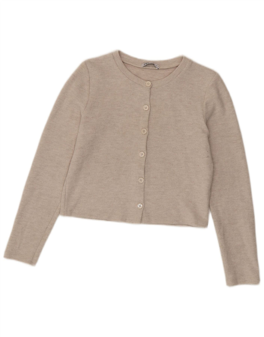 Sweter damski Zara Crop Cardigan UK 12, średni beżowy poliester