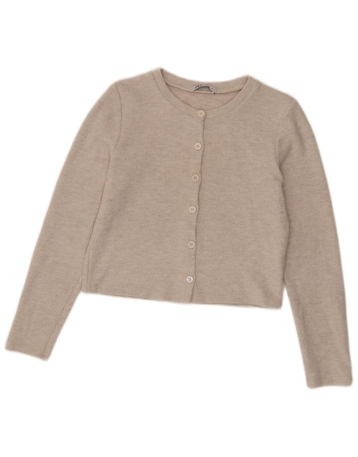Sweter damski Zara Crop Cardigan UK 12, średni beżowy poliester
