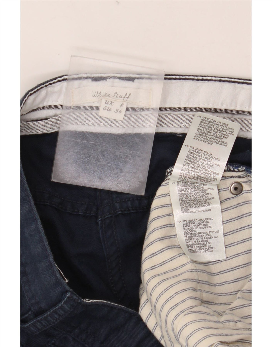 Spodenki damskie WHITE STUFF UK 8 Small W32 Granatowe, bawełniane