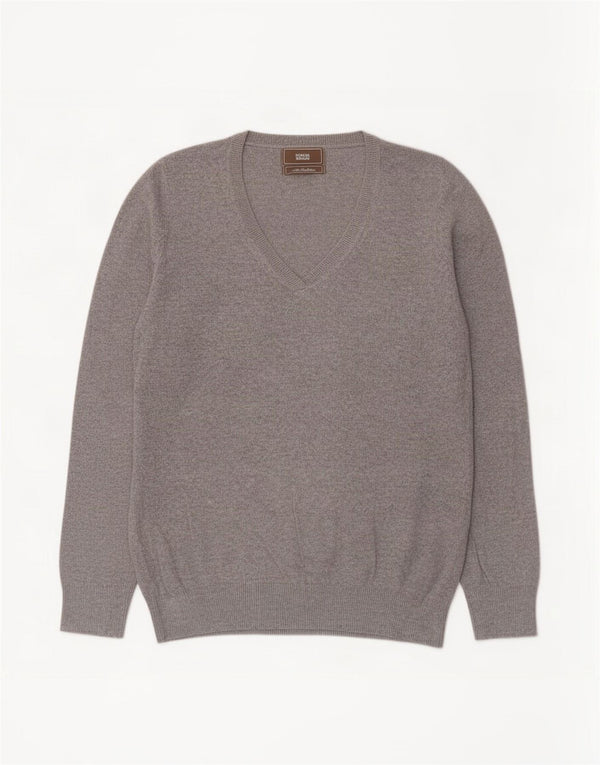 Marks & Spencer Damski sweter z dekoltem w kształcie litery V, UK 12, średni szary kaszmir