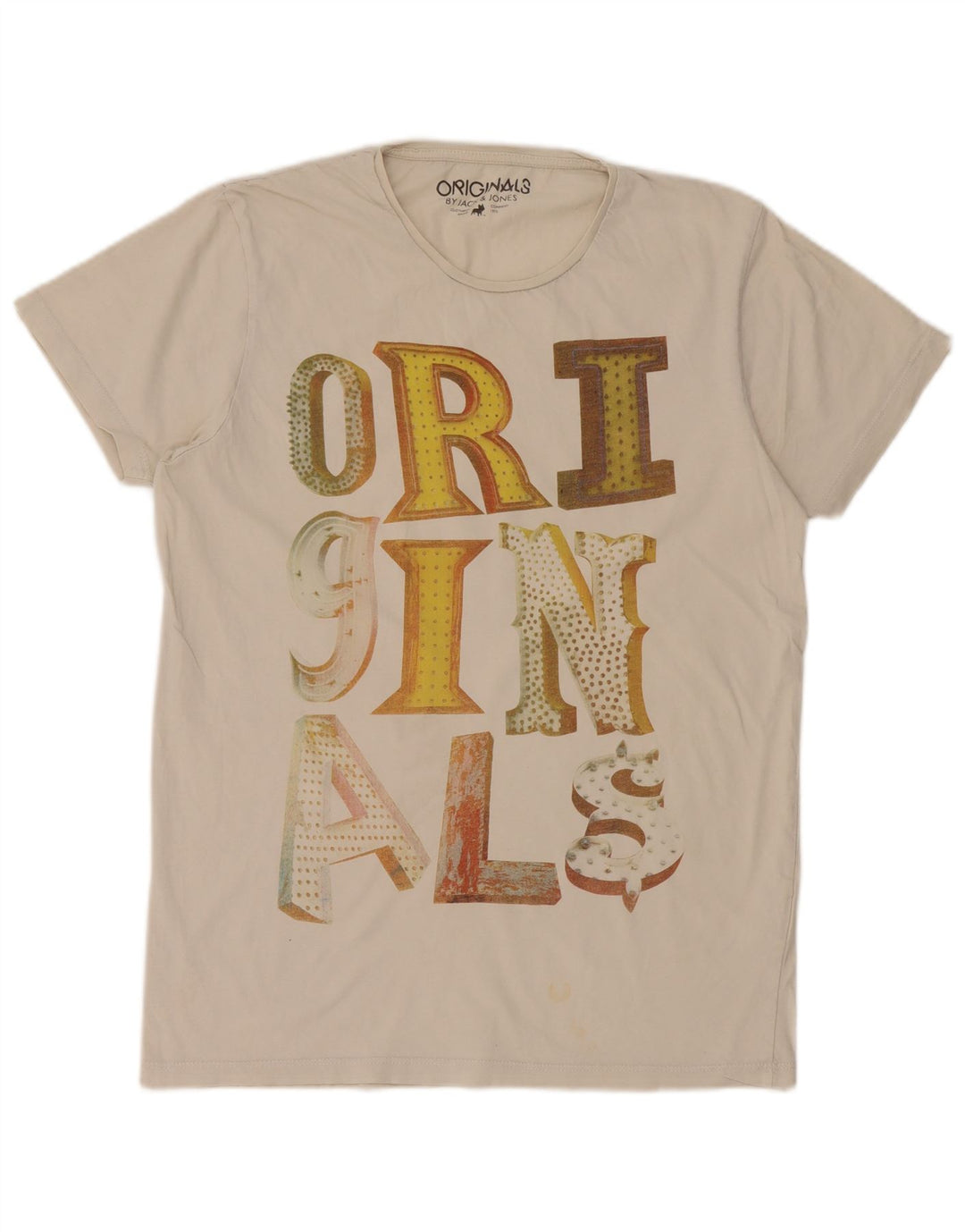 Męski T-shirt z grafiką Jack & Jones, duży, biały, bawełniany
