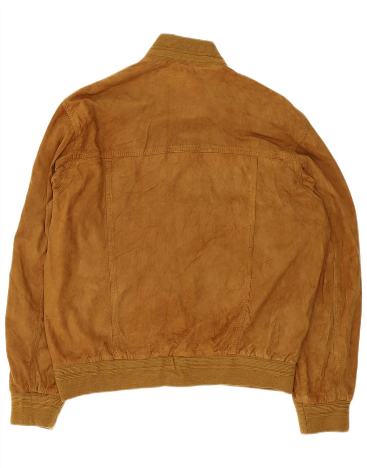 Vintage męska zamszowa kurtka bomber IT 54 2XL brązowa skóra