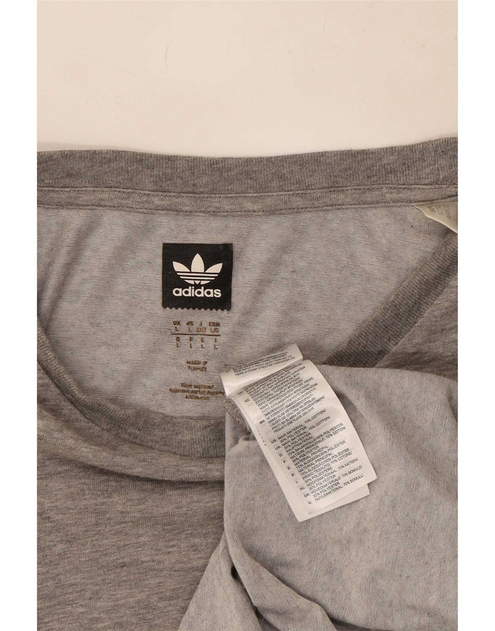 Adidas Męska koszulka Top, duża, szara, nakrapiana bawełna