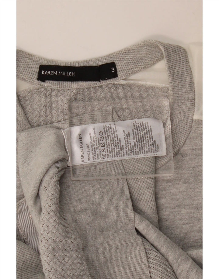 Karen Millen Damski sweter o luźnym kroju, rozmiar 3, średni szary