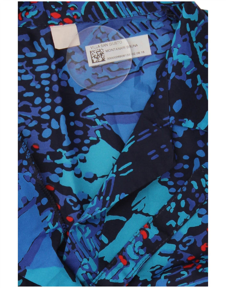 Vintage damska sukienka podstawowa w abstrakcyjny wzór UK 18 XL granatowa