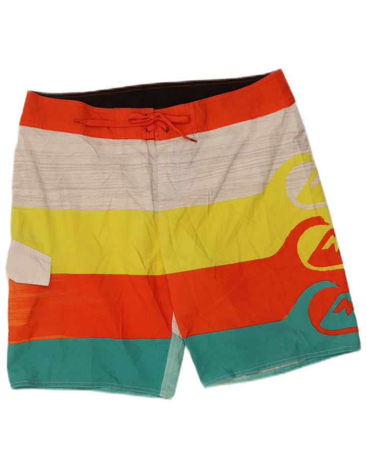 Męskie spodenki kąpielowe Quiksilver z grafiką, duże, wielokolorowe paski