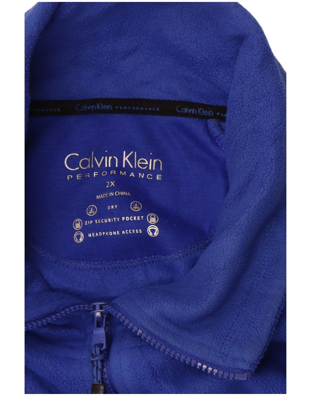 Męska kurtka polarowa CALVIN KLEIN Performance UK 44 2XL, niebieska, poliester