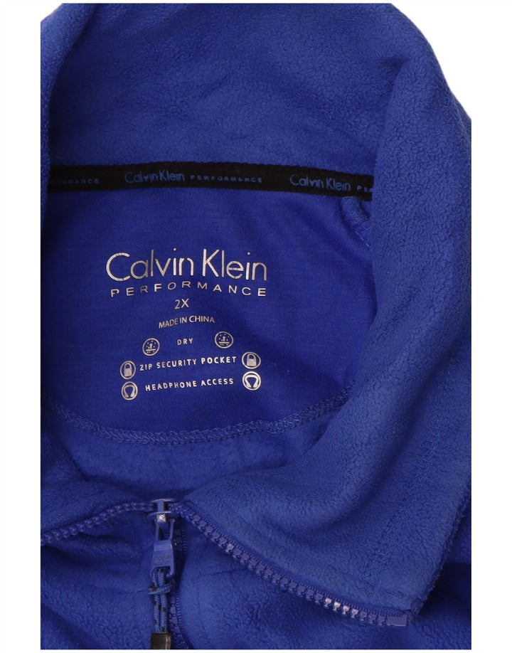 Męska kurtka polarowa CALVIN KLEIN Performance UK 44 2XL, niebieska, poliester