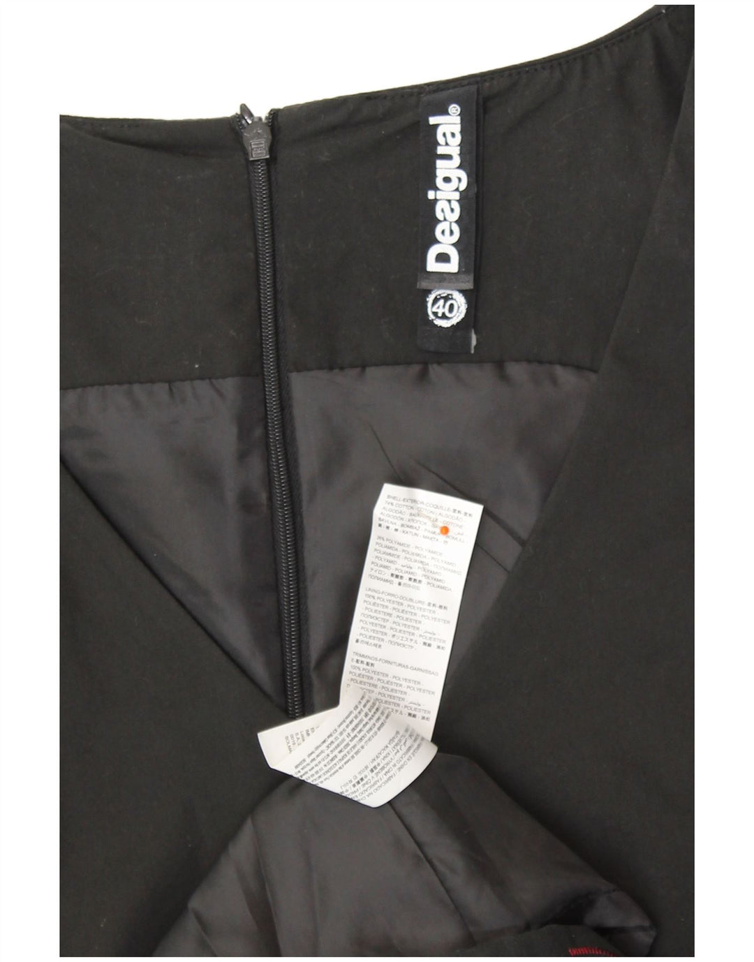 DESIGUAL Damska sukienka płaszczowa bez rękawów EU 40 Średnia czarna bawełniana w kwiaty