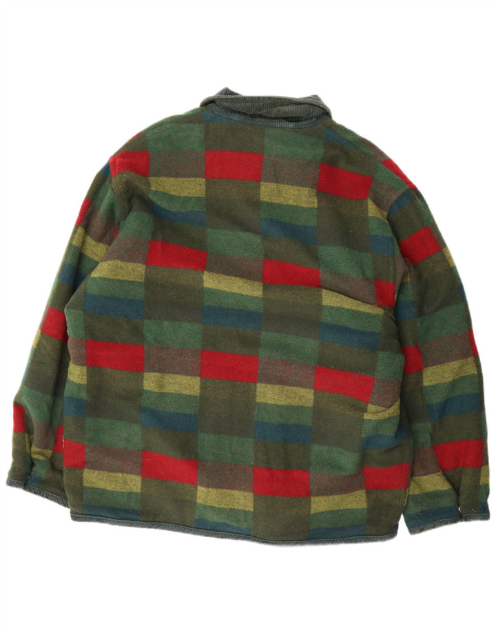 Dwustronna kurtka męska Vintage UK 44 2XL w zieloną kratkę