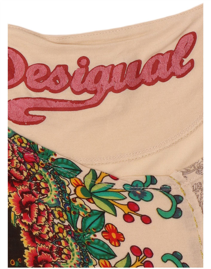 Damska bluzka Desigual Batwing Top UK 12 Medium Off White Floral