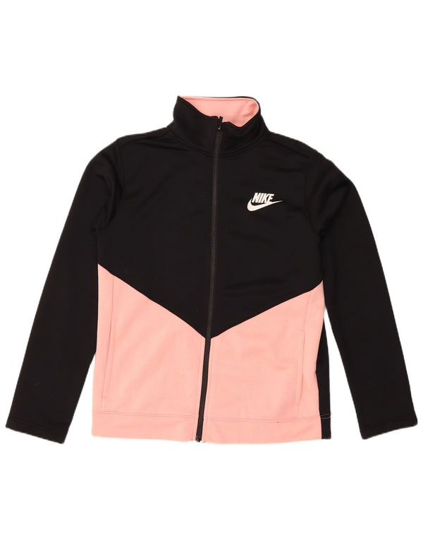 Kurtka dziewczęca Nike Dresowa Top 13-14 lat XL, czarna, z blokami kolorów, poliester
