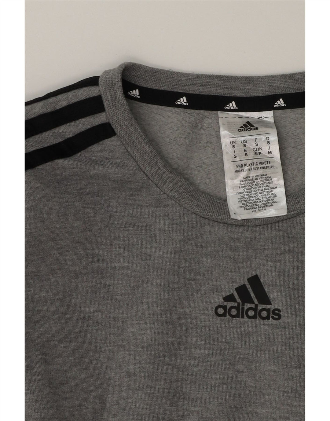 ADIDAS Mens Sweatshirt Jumper Small Grey Cotton Vintage Adidas and Second-Hand Adidas from Messina Hembry 