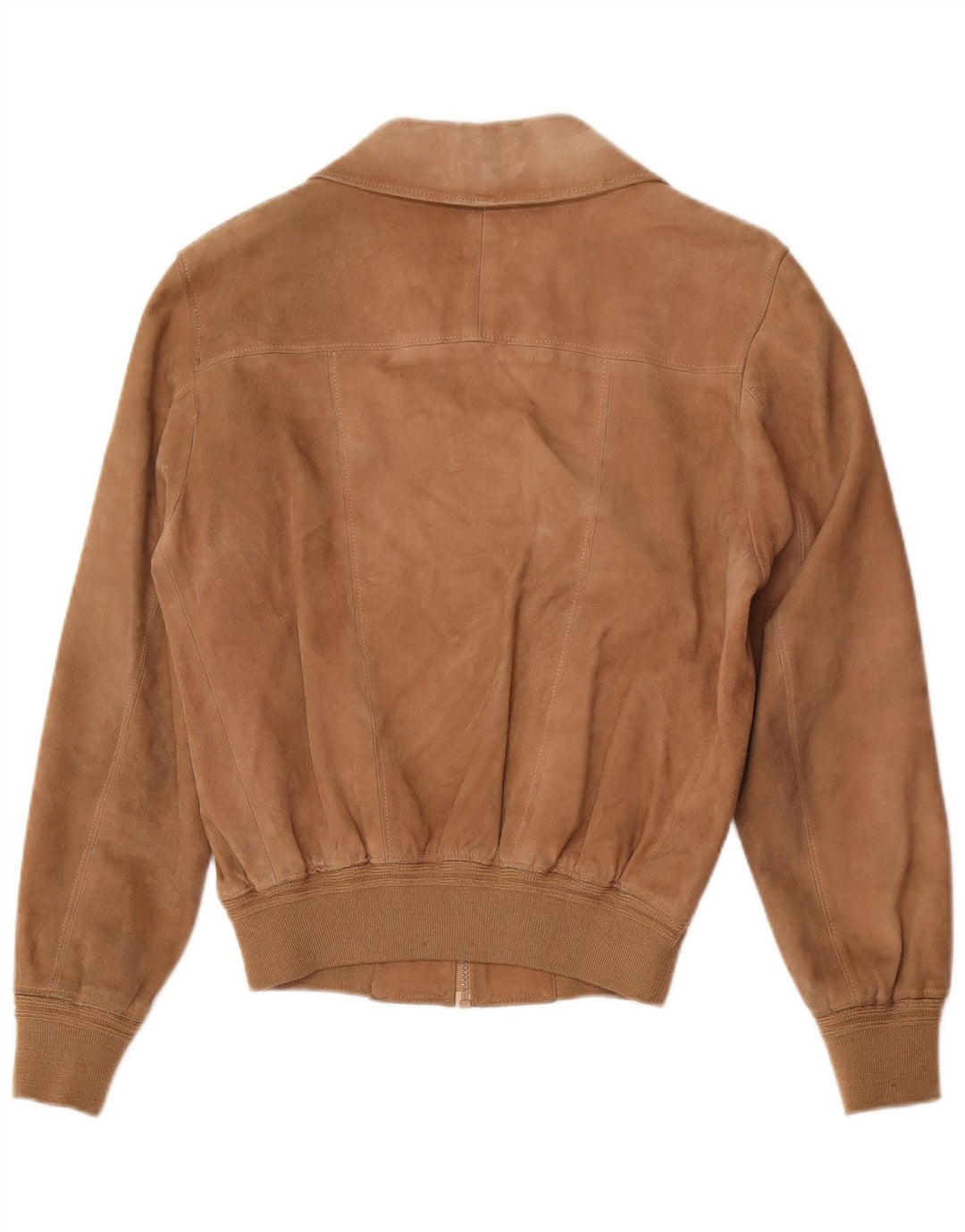 Vintage męska zamszowa kurtka bomber UK 36 mała brązowa skórzana retro