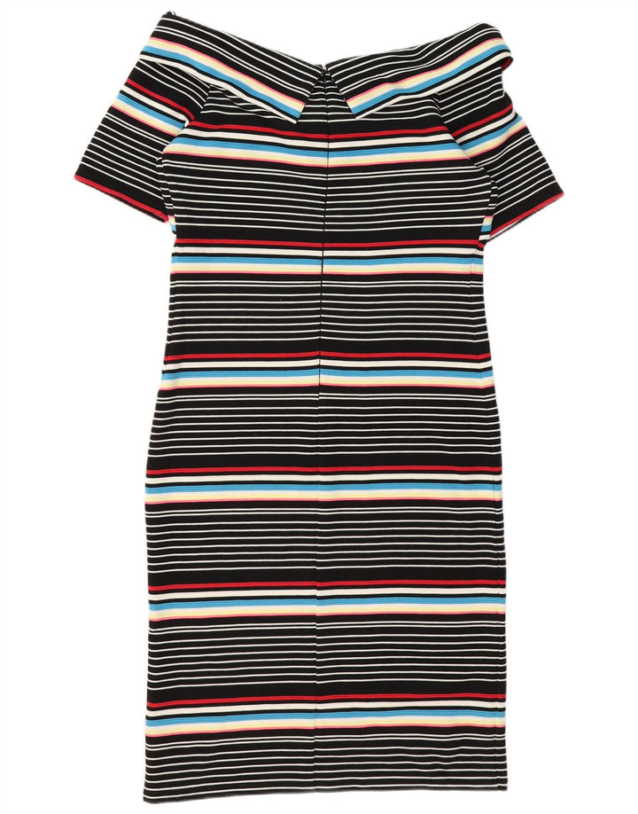 OASIS Womens Off Shoulder Dress UK 14 Large Multicoloured Striped