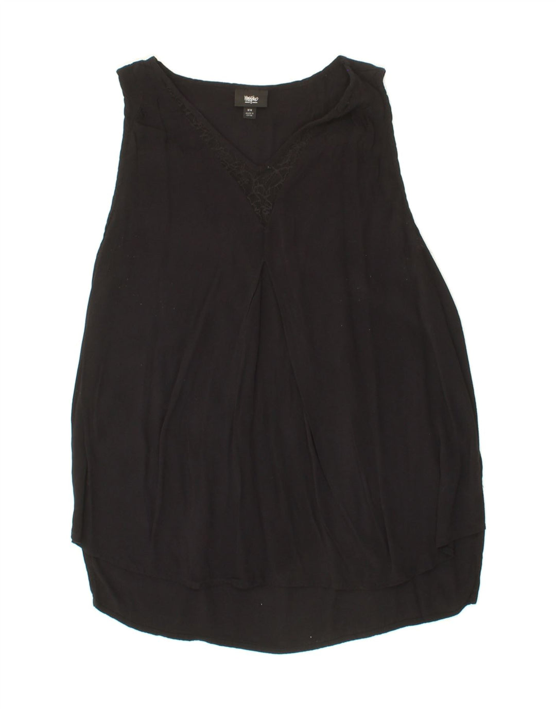 MOSSIMO Womens Sleeveless Blouse Top UK 14 Medium Black Rayon Vintage Mossimo and Second-Hand Mossimo from Messina Hembry 