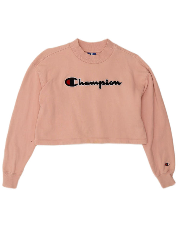 Damska bluza CHAMPION Crop Graphic Jumper UK 10 Small Pink