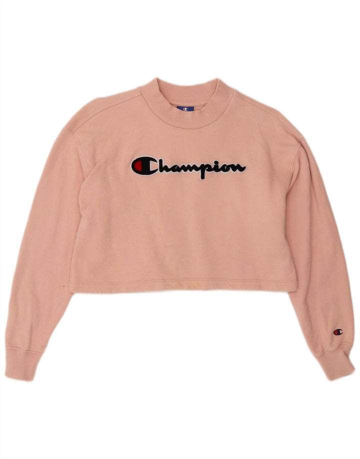 Damska bluza CHAMPION Crop Graphic Jumper UK 10 Small Pink