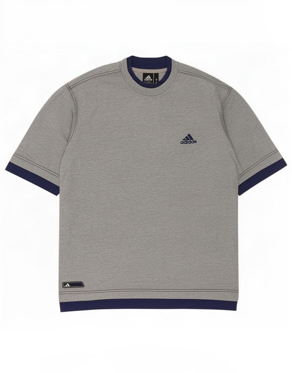 T-shirt męski Adidas Top UK 40/42 Średni szary, bawełniany blok kolorów