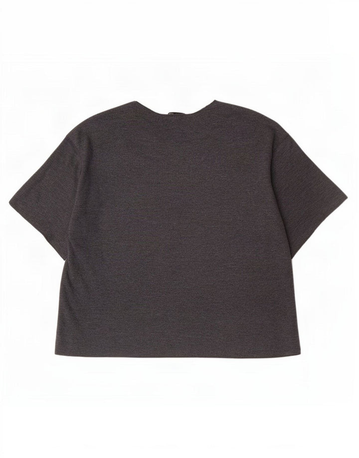 T-shirt damski Zara Top UK 12 Średni szary, bawełniany