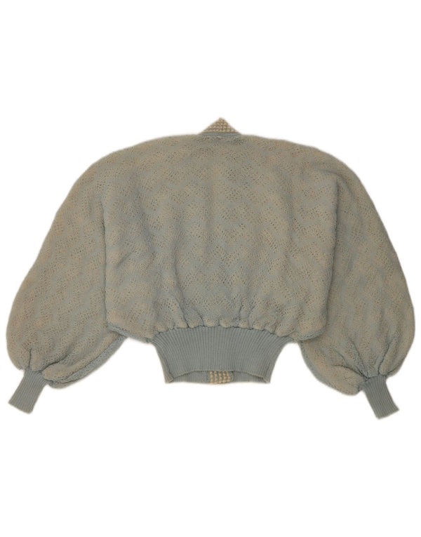 Vintage damski sweter z podwójnymi piersiami, UK 16, duży niebieski