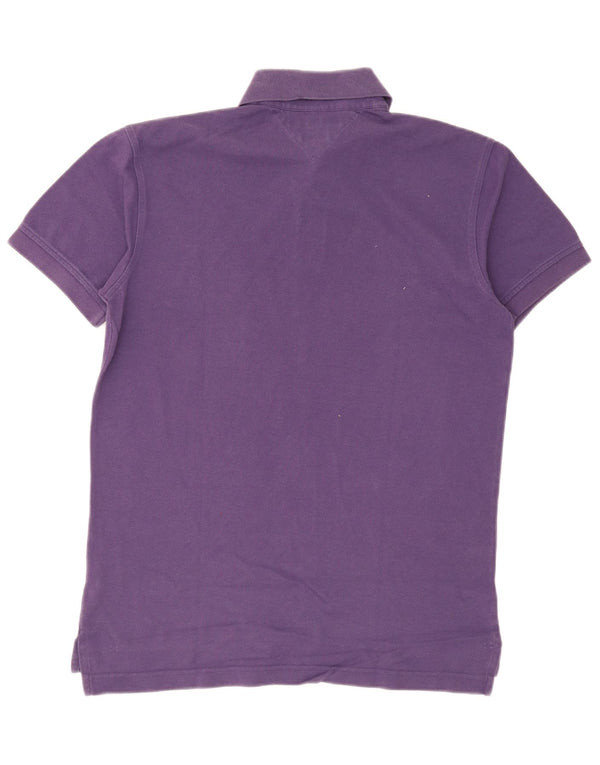 Męska koszulka polo Tommy Hilfiger, średnia fioletowa bawełna