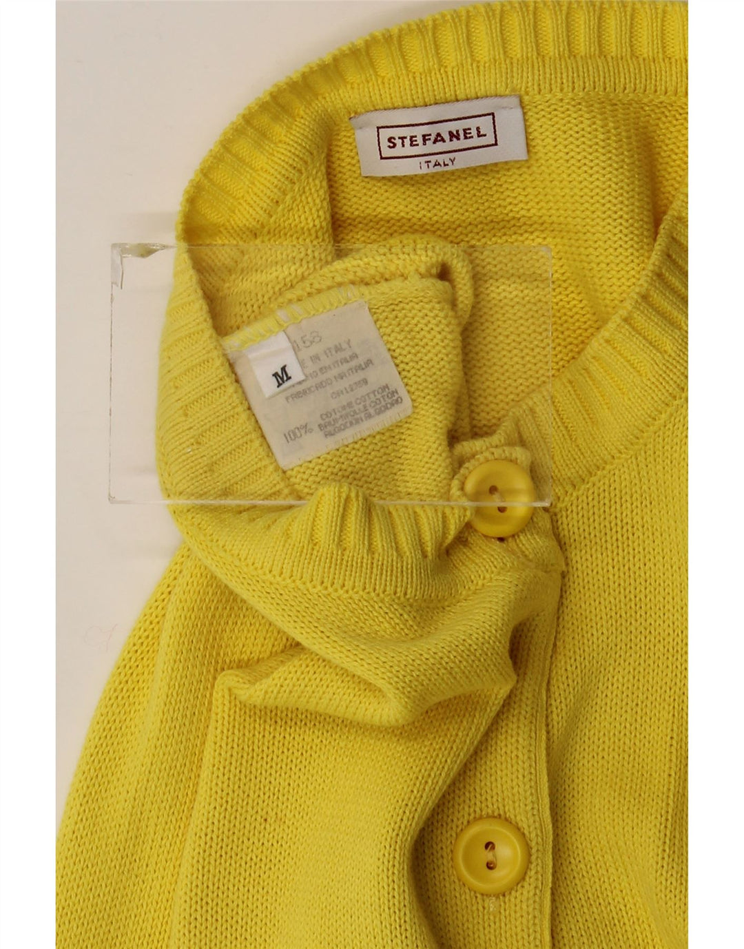 Sweter damski Stefanel UK 12 Średni żółty bawełniany