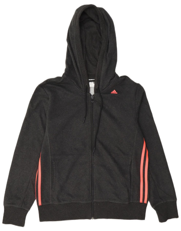 Adidas Damski sweter z kapturem Climalite Zip UK 16/18, duży, szary, bawełniany