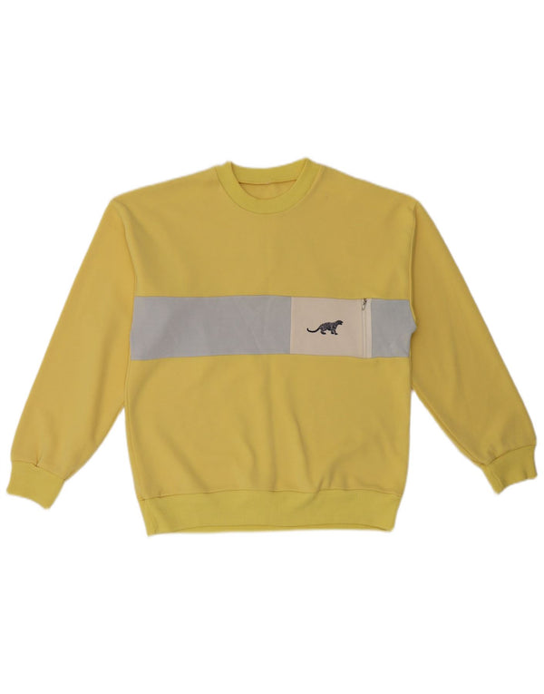 Bluza męska w stylu vintage, mała, żółta, z blokami kolorów
