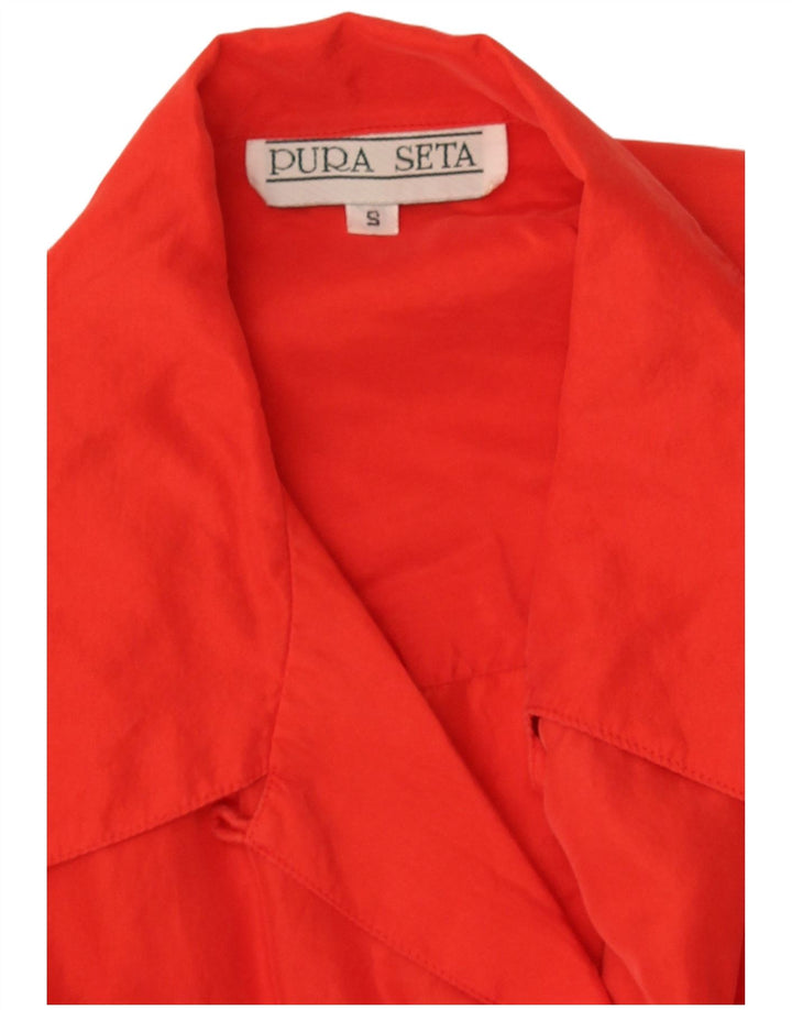 Vintage damska bluzka oversize UK 10 Small Red Silk