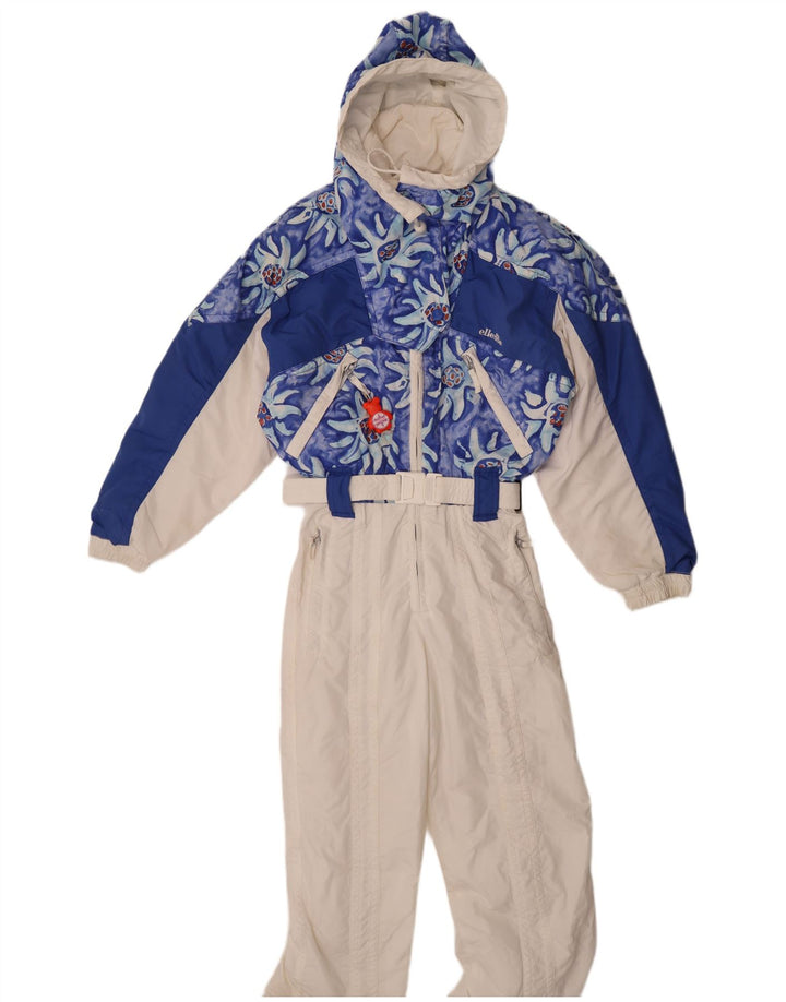 Damski kombinezon narciarski Ellesse z kapturem, oversize IT 40, mały, biały, kwiatowy