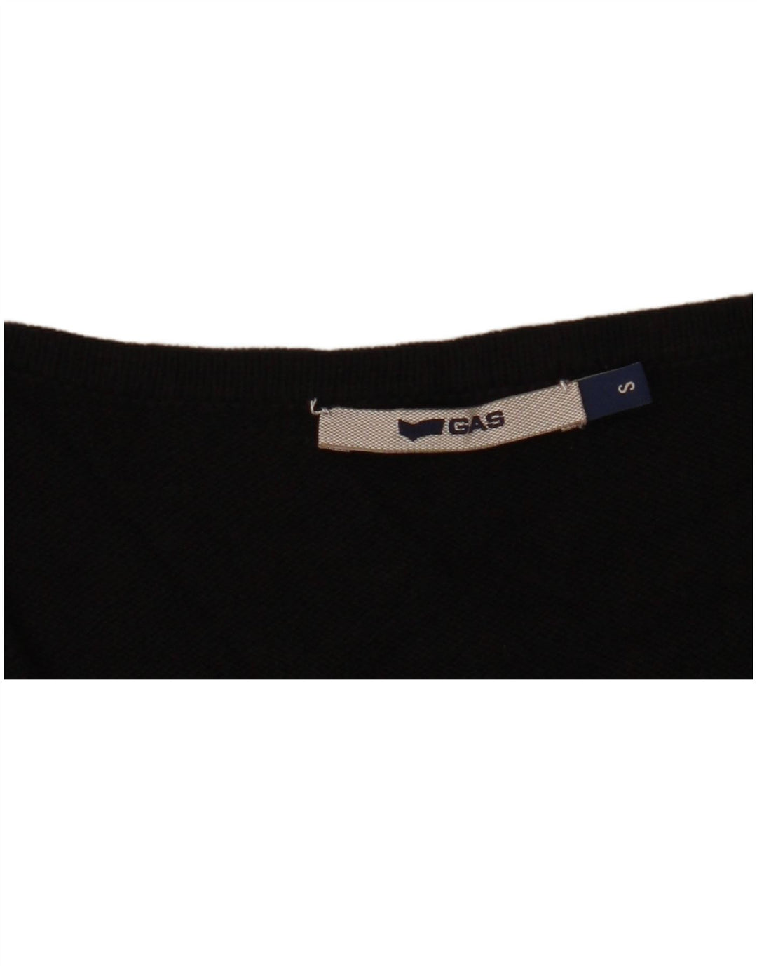 Damska sukienka sweterkowa GAS z krótkim rękawem i falbaną z przodu UK 10, mała czarna