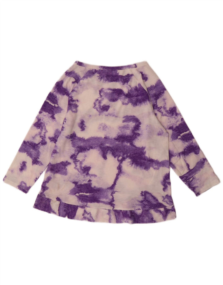 MARKS & SPENCER Womens Top Long Sleeve UK 12 Medium Purple Tie Dye