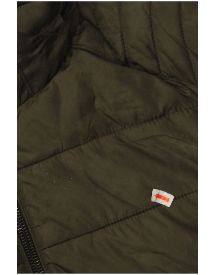 Męska ocieplana kurtka z kapturem Zara UK 40, duża, nylon w kolorze khaki