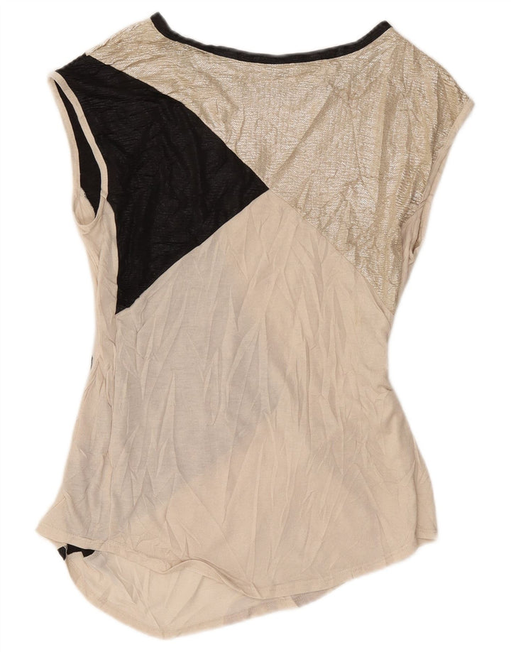 Damska bluzka oversize bez rękawów Oasis Top UK 10 Small Gold Colorblock