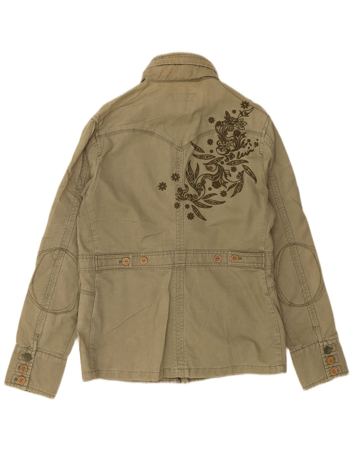 Damska kurtka użytkowa z kapturem Levi's UK 16, duża, bawełniana khaki