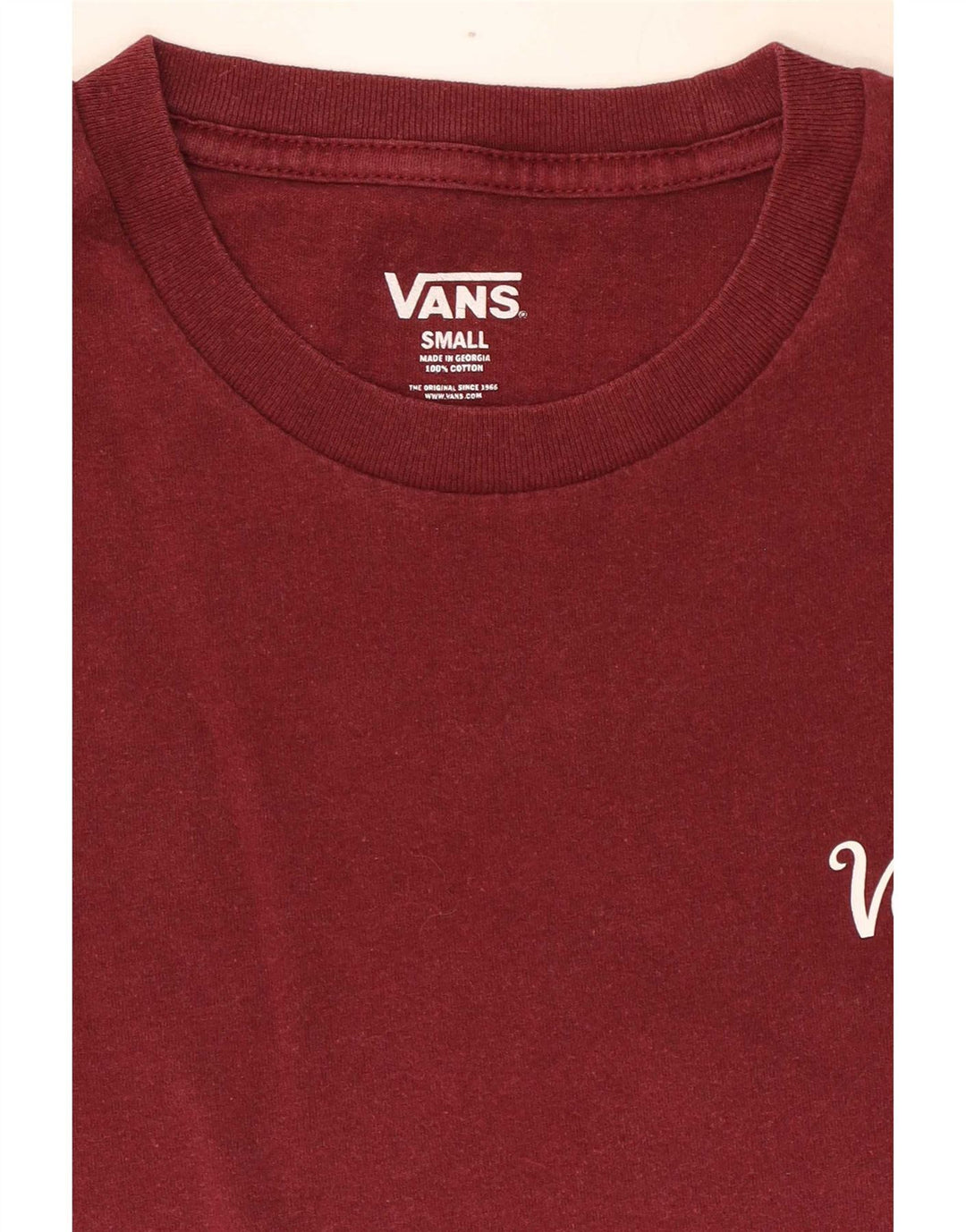 T-shirt męski Vans, mały, bordowy, bawełniany