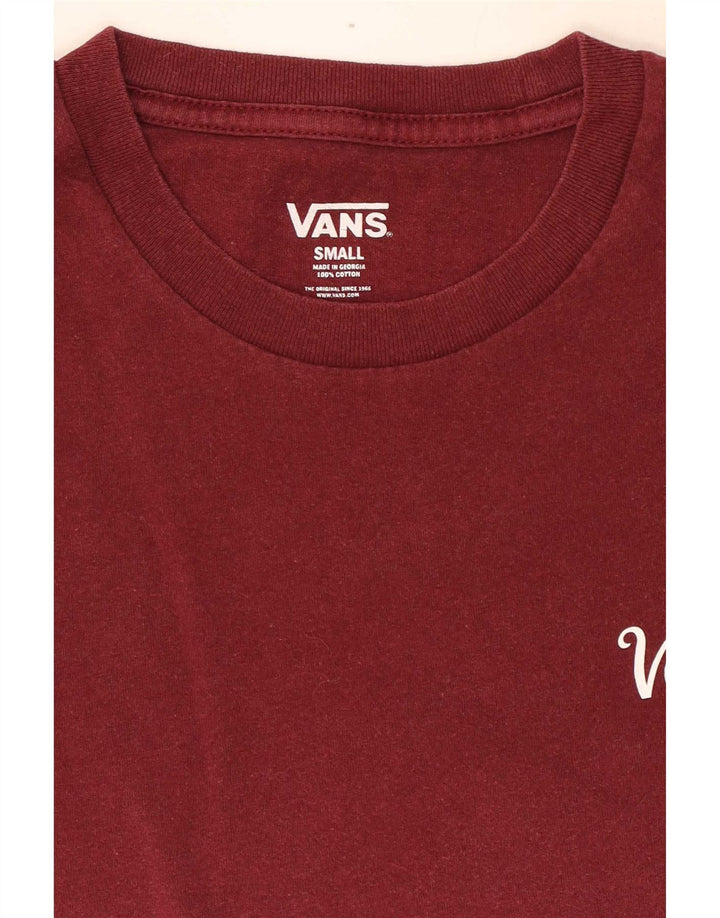 T-shirt męski Vans, mały, bordowy, bawełniany