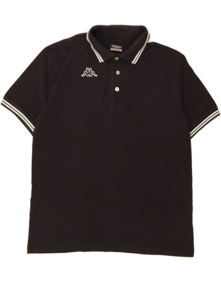 KAPPA Mens Polo Shirt Large Black Cotton Vintage Kappa and Second-Hand Kappa from Messina Hembry 