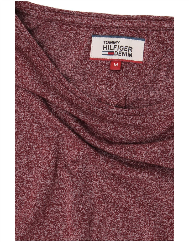 Męski top z długim rękawem TOMMY HILFIGER w kolorze średniego burgunda, nakrapiany