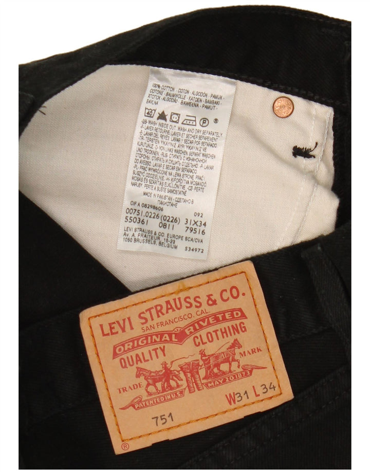 Męskie jeansy Levi's 751 Straight W31 L34 Czarne bawełniane