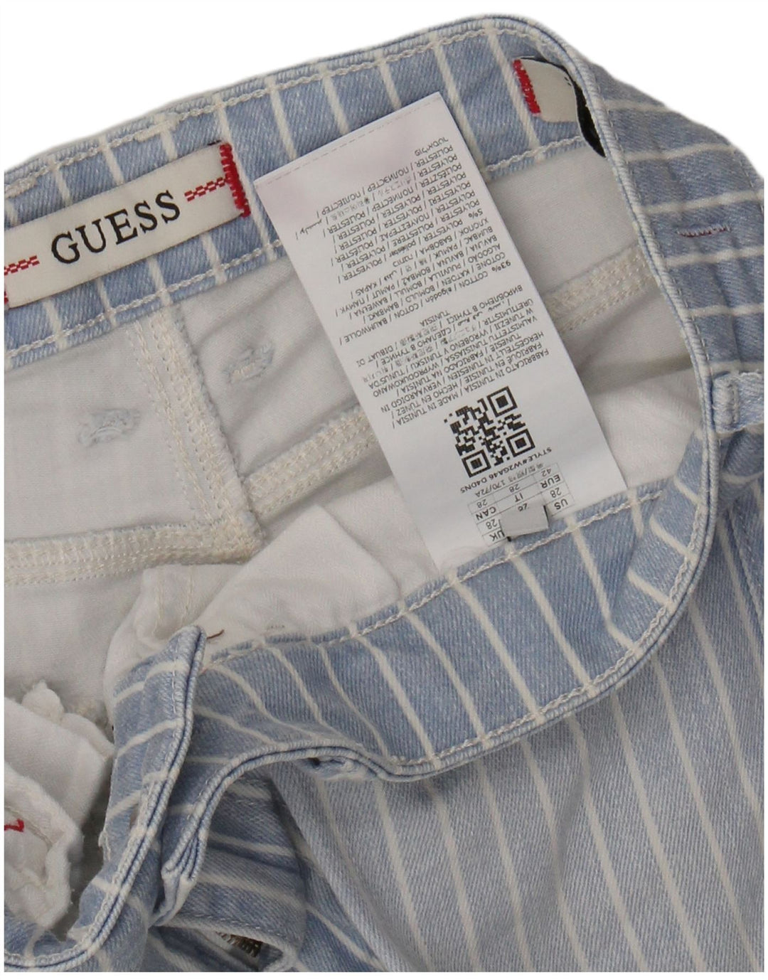 Damskie jeansy skinny GUESS W28 L28 Niebieskie bawełniane prążki