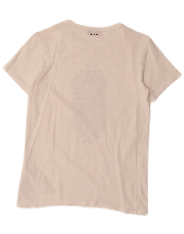 NAPAPIJRI Girls Geographic Graphic T-Shirt Top 13-14 Years White Cotton