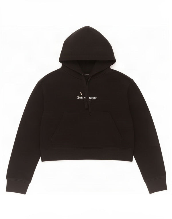 Damski sweter z kapturem i grafiką Juicy Couture, UK 14, duży, czarny, bawełniany