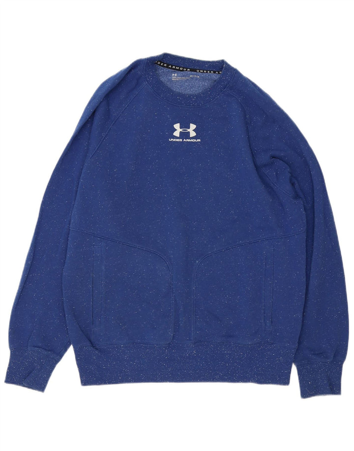 Męska bluza Under Armour Sweter w kolorze średniego niebieskiego, z bawełny w plamki
