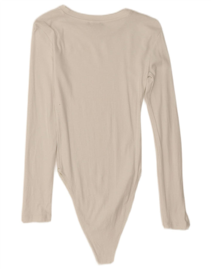 Damskie body z długim rękawem Zara UK 8, małe w kolorze złamanej bieli