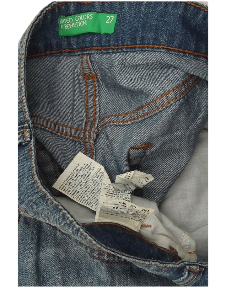 Damskie spodenki jeansowe BENETTON w trudnej sytuacji W27 Małe, niebieskie, bawełniane